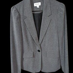 Elle Gray Polka Dot Jacket Blazer